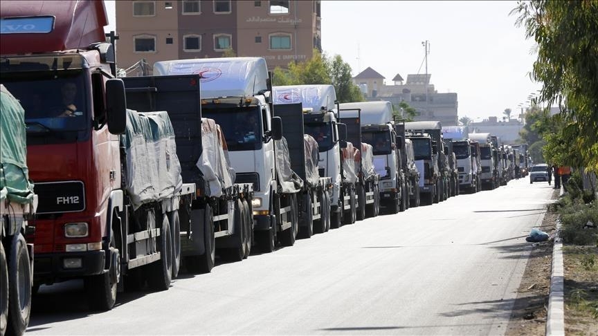 Saudi aid to Gaza;  Trucks arrived in Gaza with essential supplies