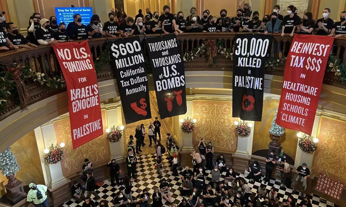 Protesters calling for Gaza cease-fire shut down California Assembly